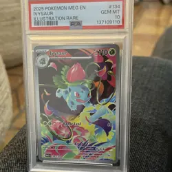 Pokemon Ivysaur Me01: Mega Evolution Illustration Rare Holo 134/132 PSA 10 2025 - Image 1