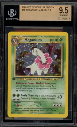 Pokemon Meganium Neo Genesis 1st Edition Holo Rare #10 BGS 9.5 Gem Mint - Image 1