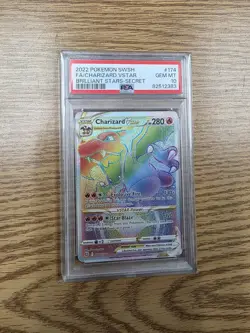2022 POKEMON SWORD & SHIELD BRILLIANT STARS #174 FULL ART/CHARIZARD VSTAR PSA 10 - Image 1