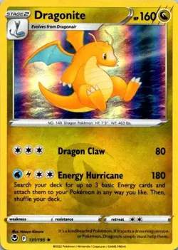 Dragonite 131/195 Holo SWSH12 SWSH12: Silver Tempest Pokemon TCG NM (SKU 1-3) - Image 1