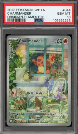 Pokemon Charmander Obsidian Flames ETB Promo SVP EN 044 PSA 10 Gem Mint - Image 1
