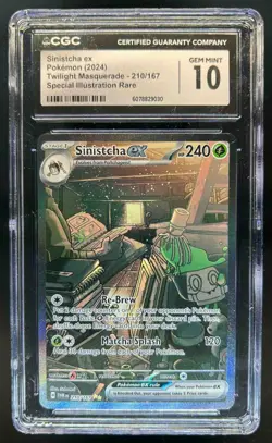 2024 Pokemon SV Twilight Masquerade TWM EN Sinistcha ex #210/167 CGC 10 - Image 1