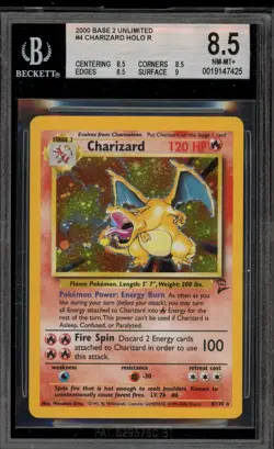 Pokemon Charizard Base Set 2 Holo Rare #4 BGS 8.5 - Image 1