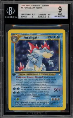 Pokemon Feraligatr Neo Genesis 1st Edition Holo Rare #4 BGS 9 Mint - Image 1