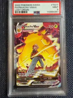 Pikachu VMAX TG17 PSA 9 Lost Origin full art 2022 Sword and Shield Mint Pokemon - Image 1