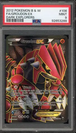 Pokemon Groudon EX Dark Explorers Full Art #106 PSA 9 Mint - Image 1