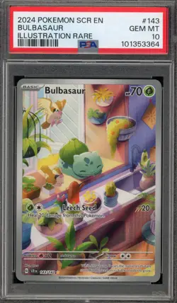 Pokemon Bulbasaur Stellar Crown Illustration Rare #143 PSA 10 Gem Mint - Image 1