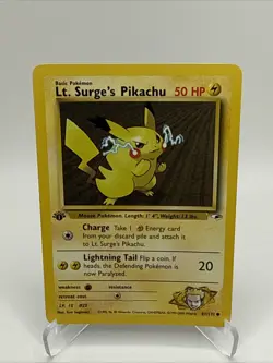 Pokemon TCG Lt. Surge's Pikachu Gym Heroes 81/132 Regular 1st Edition Common - Image 1