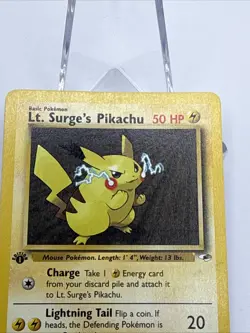 Pokemon TCG Lt. Surge's Pikachu Gym Heroes 81/132 Regular 1st Edition Common - Image 3