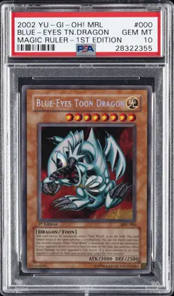 2002 YU-GI-OH! MRL-MAGIC RULER 1ST ED #000 BLUE-EYES TOON DRAGON PSA 10 - Image 1