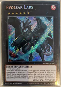 YuGiOh Evolzar Lars Secret Rare 1st Edition DUNE-EN043 - Image 1