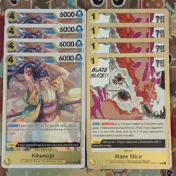 4 x OP06-104 R Kikunojo & OP07-116 R Blaze Slice One Piece Mint Foil Playsets 🔥 - Image 1