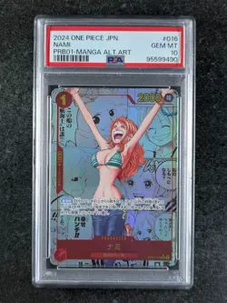 2024 One Piece MANGA NAMI OP01-016 PRB01 Alternate Art Rare Japanese PSA 10 - Image 1