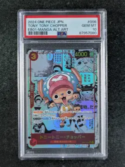 2024 One Piece MANGA TONY TONY CHOPPER EB01-006 Alternate Art SR JPN PSA 10 - Image 1
