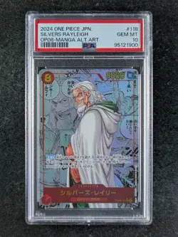 2024 One Piece MANGA SILVERS RAYLEIGH OP08-118 Two Legends Alt Art SEC JP PSA 10 - Image 1
