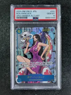 2024 One Piece MANGA BOA HANCOCK OP07-051 Alternate Art SR Japanese PSA 10 - Image 1