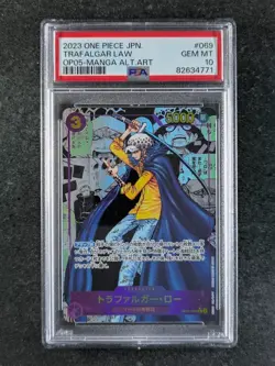 2023 One Piece MANGA TRAFALGAR LAW OP05-069 Alternate Art SR Japanese PSA 10 - Image 1