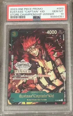 PSA 10 Eustass "Captain" Kid - Store Championship Winner Promo P-003 - One Piece - Image 1
