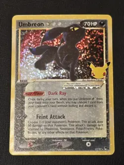 NM Pokemon TCG: Umbreon Gold Star 17/17 Celebrations 25th Anniversary - Image 1