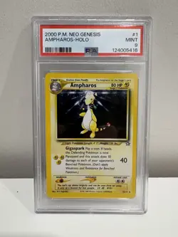 Ampharos Neo Genesis Holo Psa 9 2000 P.M. 1/111 Pokemon Card Graded Mint - Image 1