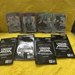 Jujitsu Kaisen 4 Cards & 4 Promo Packs Sealed Union Arena 1st Edition - Image 1