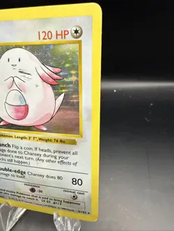 Chansey 3/102 Base Set Shadowless Holo Rare Vintage WOTC Pokemon Card - Image 2