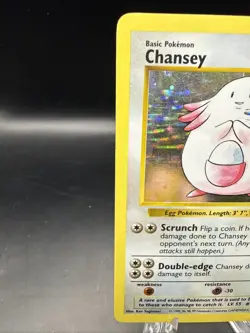 Chansey 3/102 Base Set Shadowless Holo Rare Vintage WOTC Pokemon Card - Image 3