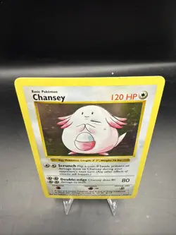 Chansey 3/102 Base Set Shadowless Holo Rare Vintage WOTC Pokemon Card - Image 4