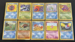 1st Edition Fossil Pokemon Lot Of 10 Cards Common And Uncommon NM - Image 1