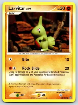 Larvitar - Stormfront 63/100 Yuka Morii Pokemon Card LP - Image 1