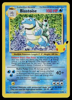 Pokemon Card - Blastoise Celebrations Classic Collection 2/102 Holo - Image 1
