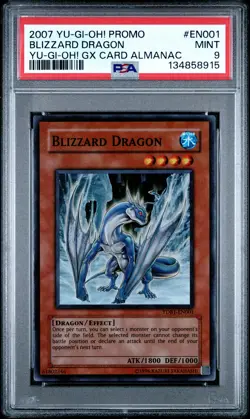 2007 YU-GI-OH! PROMO YU-GI-OH! GX CARD ALMANAC #EN001 BLIZZARD DRAGON PSA 9 - Image 1