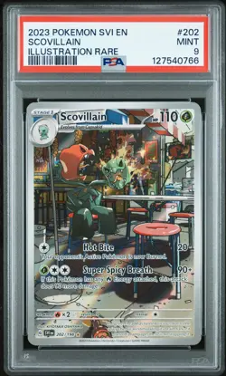 2023 POKEMON SVI EN-SCARLET & VIOLET ILLUSTRATION RARE #202 SCOVILLAIN PSA 9 - Image 1