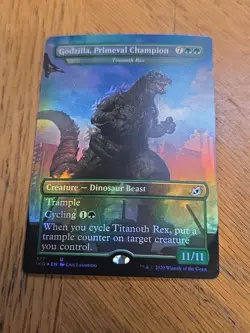 MTG Godzilla, Primeval Champion *FOIL* Ikoria: Lair of Behemoths 377 NM - Image 1