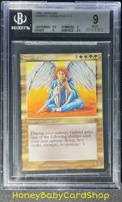 MTG Legends 1994 Gabriel Angelfire BGS 9.0Q++ (Quad++) MINT Old School 93/94 - Image 1