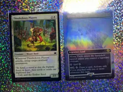 MTG Foil: BLB 0035 Thistledown Players; LTR Rare 0420 Minas Tirith (Borderless) - Image 1