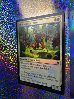 MTG Foil: BLB 0035 Thistledown Players; LTR Rare 0420 Minas Tirith (Borderless) - Image 5