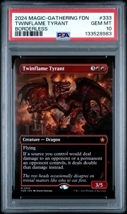 MTG Twinflame Tyrant Borderless (333) Non-Foil (Foundations 2024) - PSA 10 - Image 1