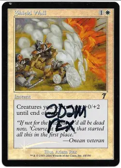 MTG M:tG SEVENTH EDITION Shield Wall FOIL - SIGNED by Adam Rex! - Image 1