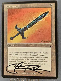 MTG Signed Runesword Christopher Rush Revised - Image 1