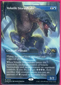 2024 Magic the Gathering Voltare Stormdrake Creature Drake Borderless Foil - Image 1