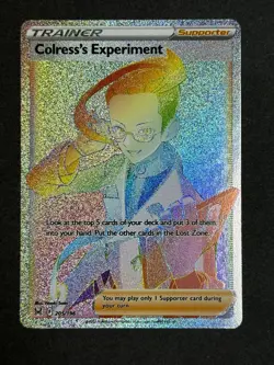 Colress's Experiment 205/196 Rainbow Full Art Lost Origin Pokemon TCG NM/MINT - Image 1
