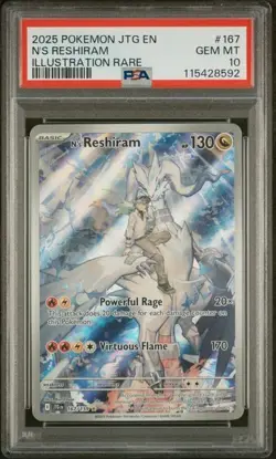 Pokemon Journey Together 167/159 N's Reshiram Illustration Rare IR Graded PSA 10 - Image 1