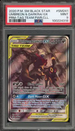Pokemon Umbreon & Darkrai GX Tag Team Powers Coll. Full Art Promo SM241 PSA 9 - Image 1