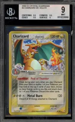 Pokemon Charizard EX Crystal Guardians Holo Rare #4 BGS 9 Mint - Image 1