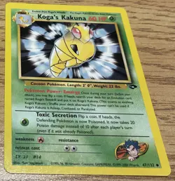 Pokemon TCG Vintage WOTC Gym Challenge Unlimited Koga's Kakuna 47/132 Uncommon - Image 1