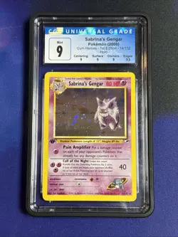 Pokemon Sabrina's Gengar Gym Heroes 1st Edition Holo Rare #14 CGC 9 Mint Subs - Image 1
