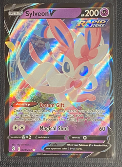 Sylveon V 074/203 Pokemon SWSH07: Sword & Shield Evolving Skies Holo NM - Image 1
