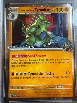 Rocket's Tyranitar 96 PSA 8 Pokemon Center exclusive stamped promo 2025 - Image 2