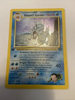 1st Edition Giovanni’s Gyarados Holo Gym Challenge 5/132 #5 LP to NM Pokemon - Image 1